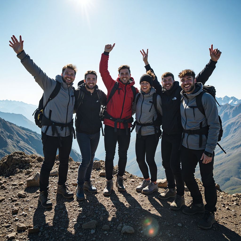 Corporate team building hiking success